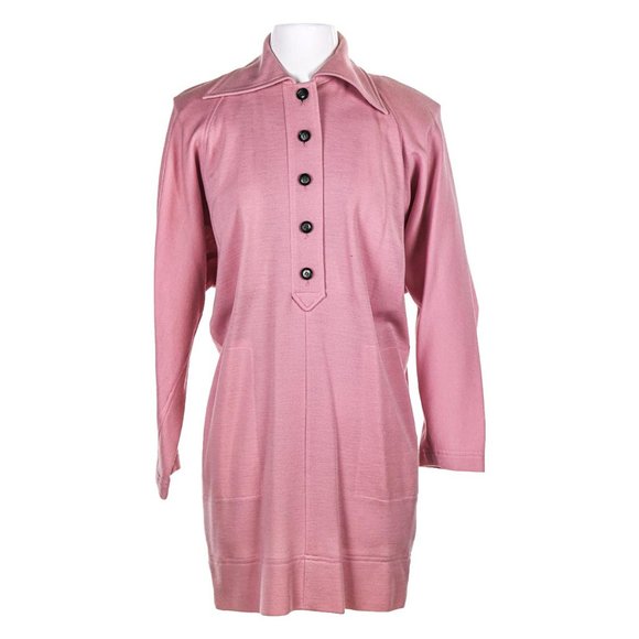 Yves Saint Laurent Rive Gauche Shirt Dress 36 Pink - Picture 1 of 3